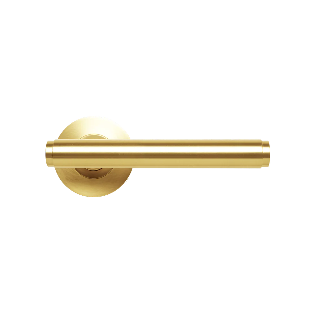 Momo Handles Bellevue Plain Lever Handle Set Brushed Satin Brass - Image 3
