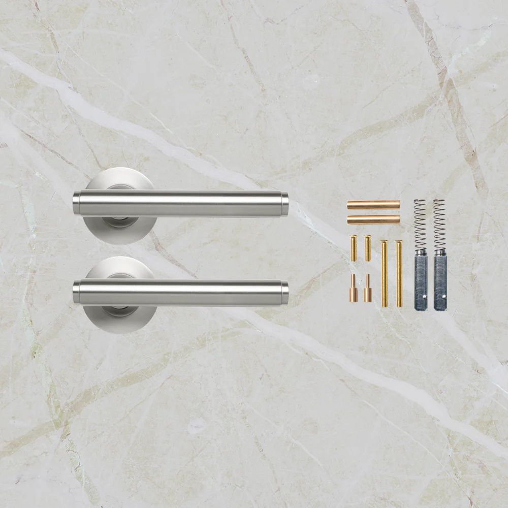 Momo Handles Bellevue Plain Lever Handle Set Dull Brushed Nickel - Image 2