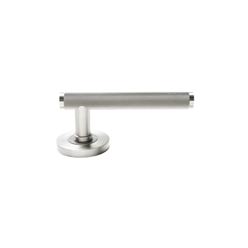 Momo Handles Bellevue Solid Brass Knurled Mortice Lock Passage Lever Set Dull Brushed Nickel - Image 6