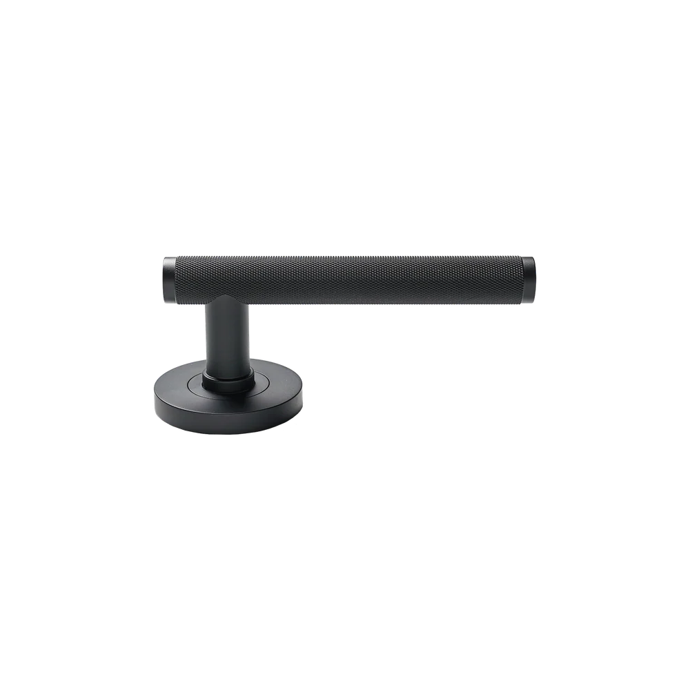 Momo Handles Bellevue Solid Brass Knurled Tubular Latch Passage Lever Set Matte Black - Image 6