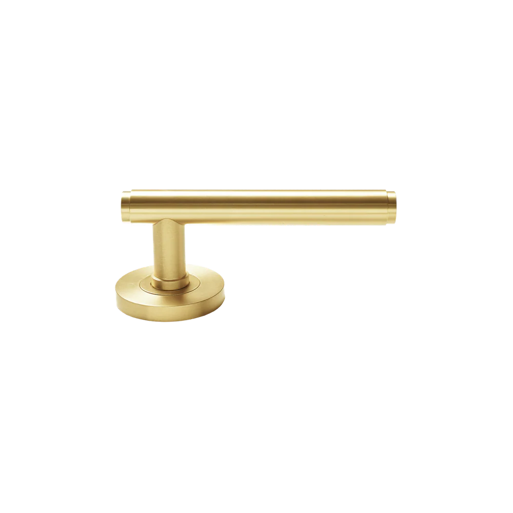 Momo Handles Bellevue Solid Brass Plain Tubular Latch Privacy Lever Set Brushed Satin Brass - Image 6