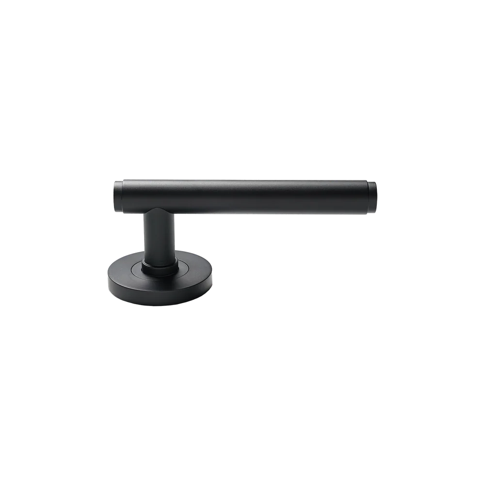 Momo Handles Bellevue Solid Brass Plain Tubular Latch Privacy Lever Set Matte Black - Image 6