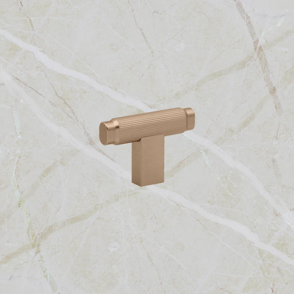 Momo Handles Brooklyn T Knob 55mm Dark Brushed Brass - Image 2