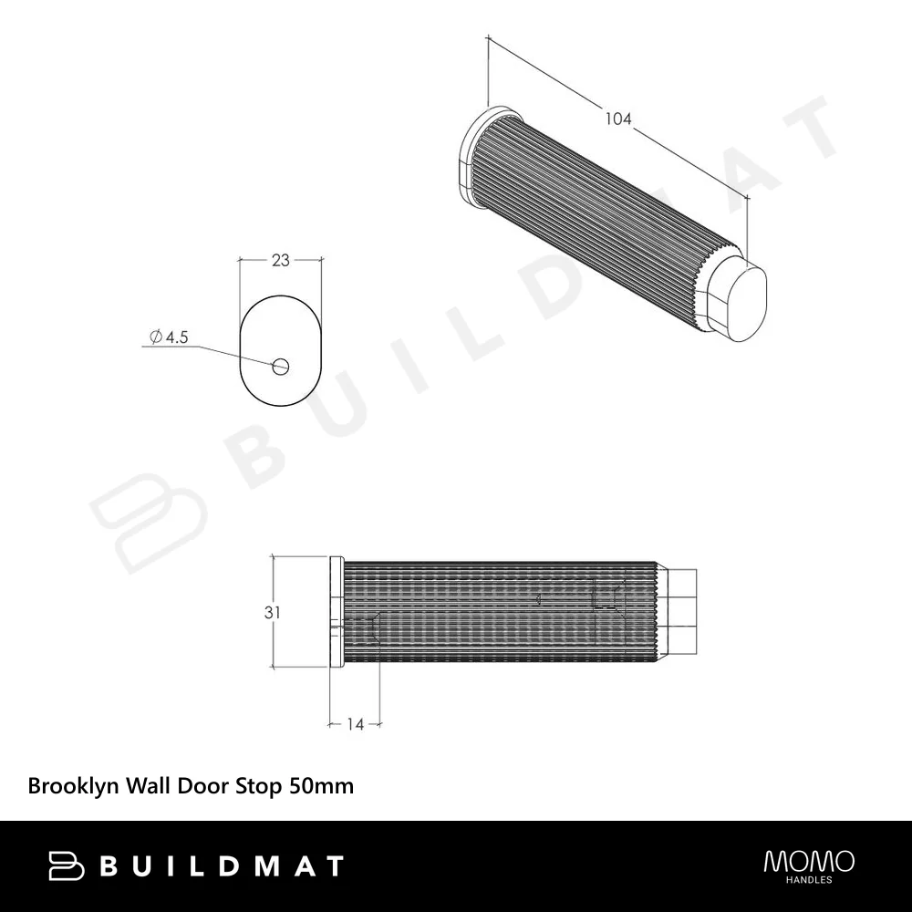 Momo Handles Brooklyn Wall Door Stop 50mm Brushed Black - Image 4