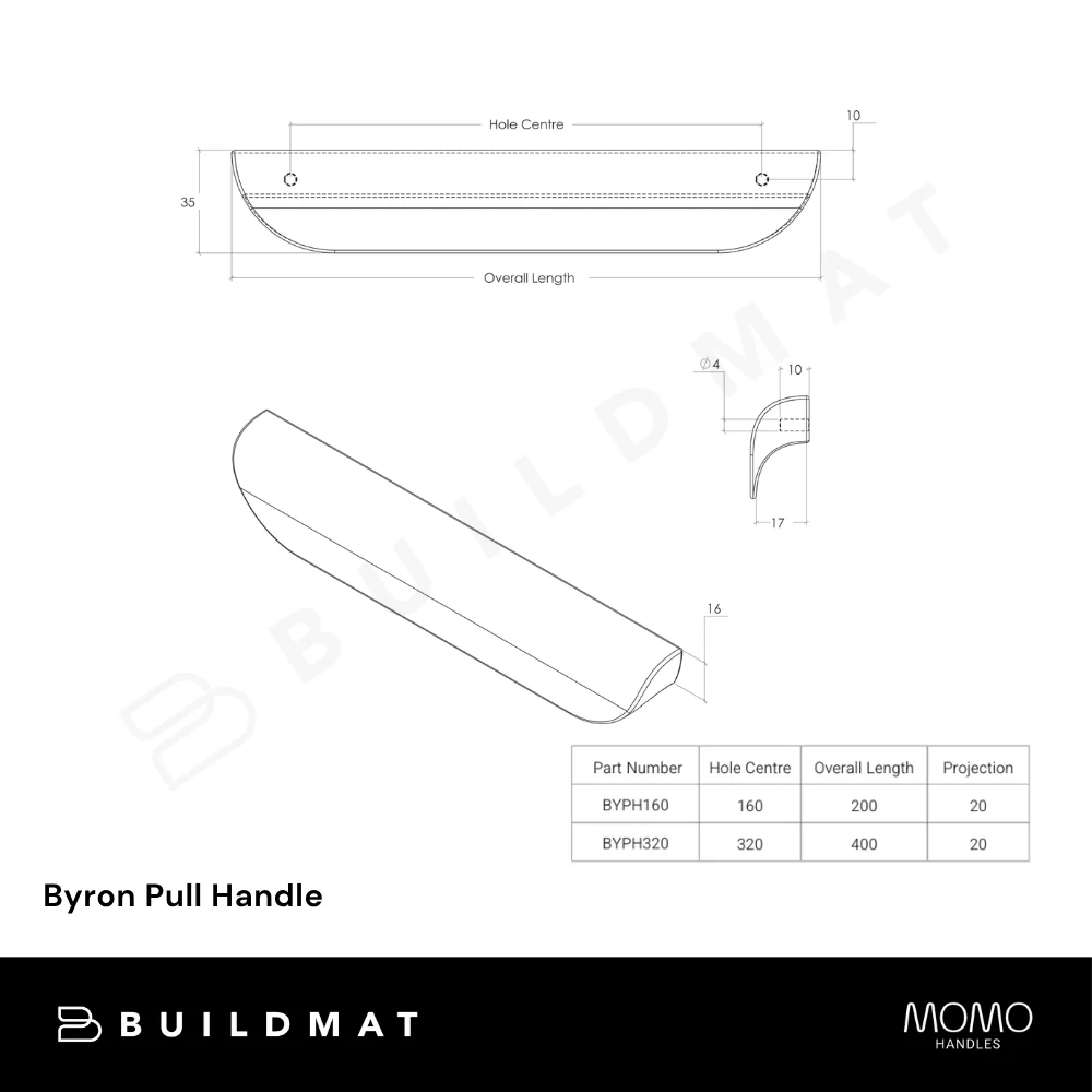 Momo Handles Byron Pull Handle 160mm Raw American Oak - Image 4