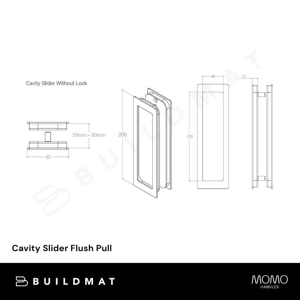 Momo Handles Cavity Slider Flush Pull Dull Brushed Nickel - Image 5