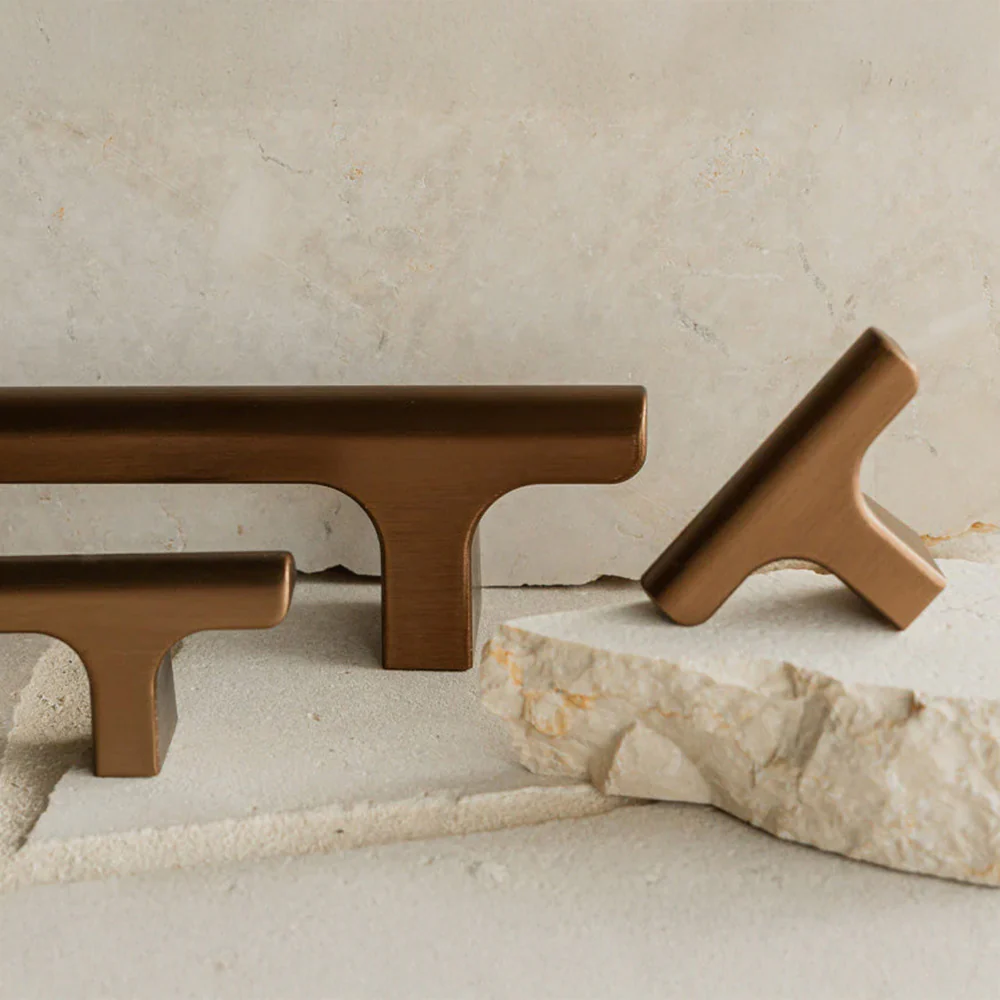 Momo Handles Hinoki T Knob 60mm Brushed Bronze - Image 6
