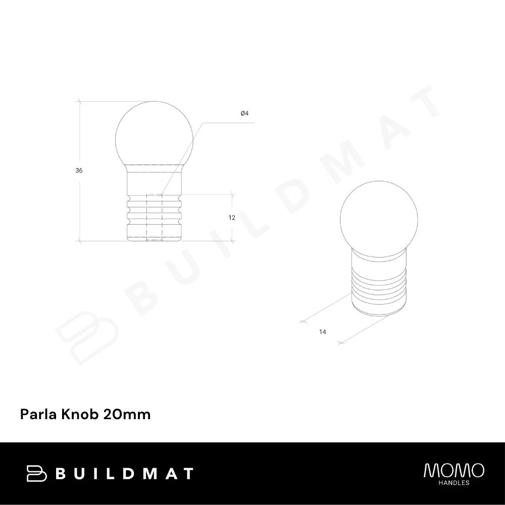 Momo Handles Parla Knob 20mm Bronze - Image 4