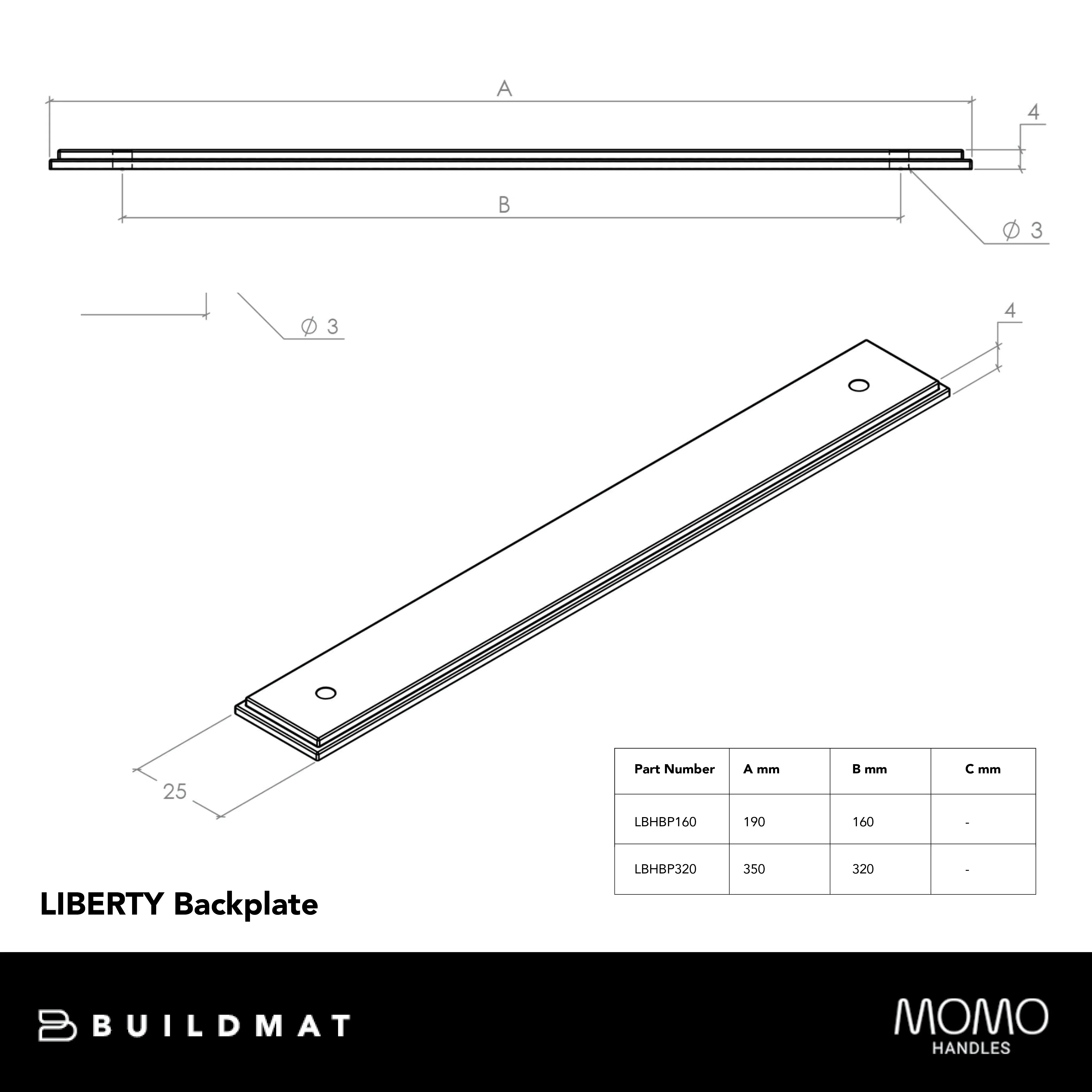 Momo Handles Momo Liberty Backplate 320mm Dark Brushed Brass - Image 4