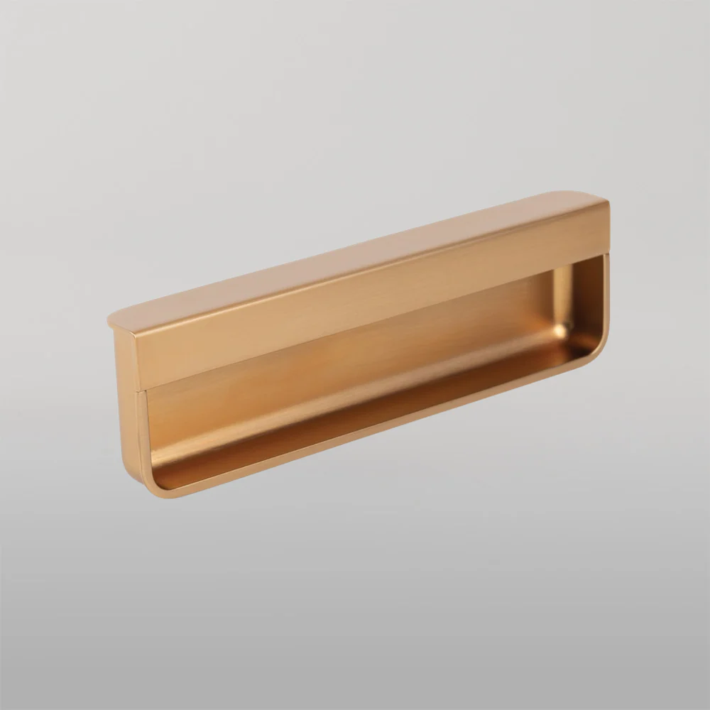 Momo Handles Momo Moule Edge Flush Pull 128mm Brushed Dark Brass - Image 2