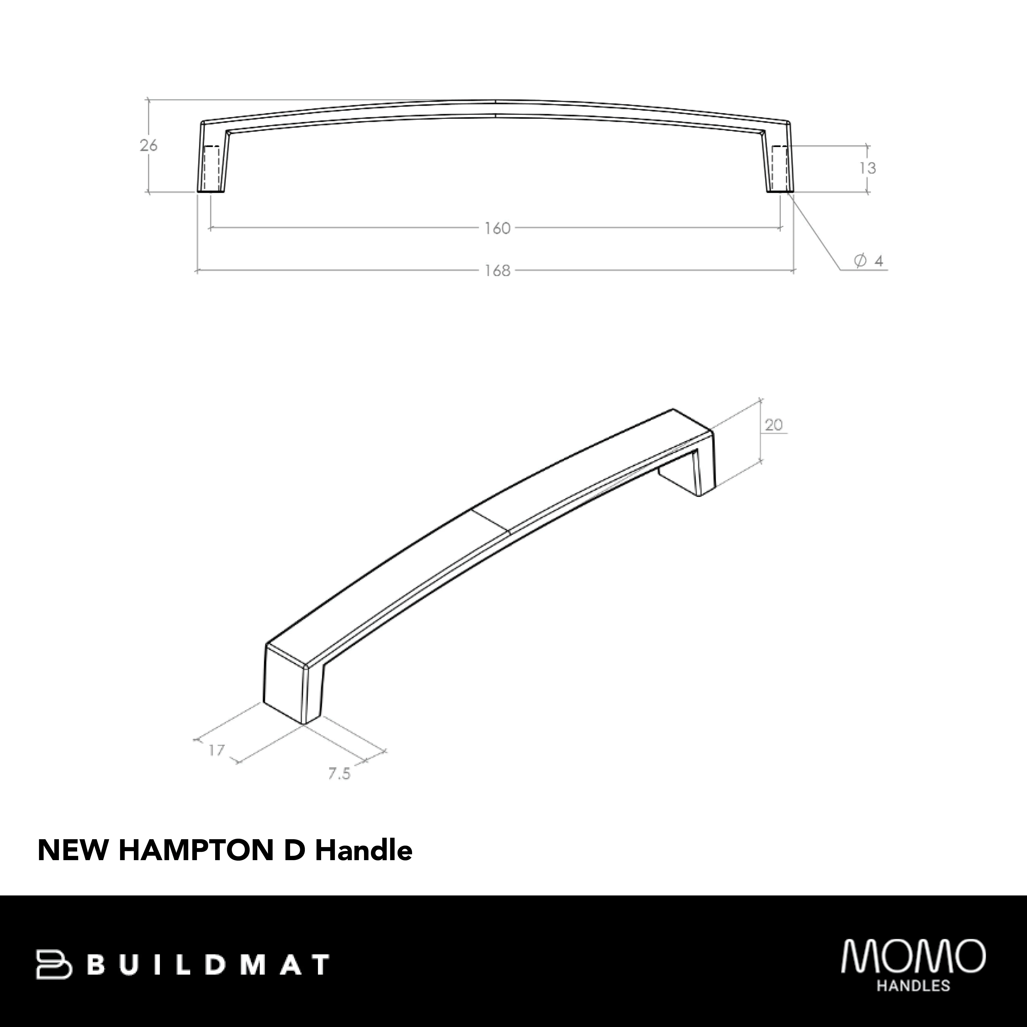 Momo New Hampton D Handle 160mm Matte Black - Image 4