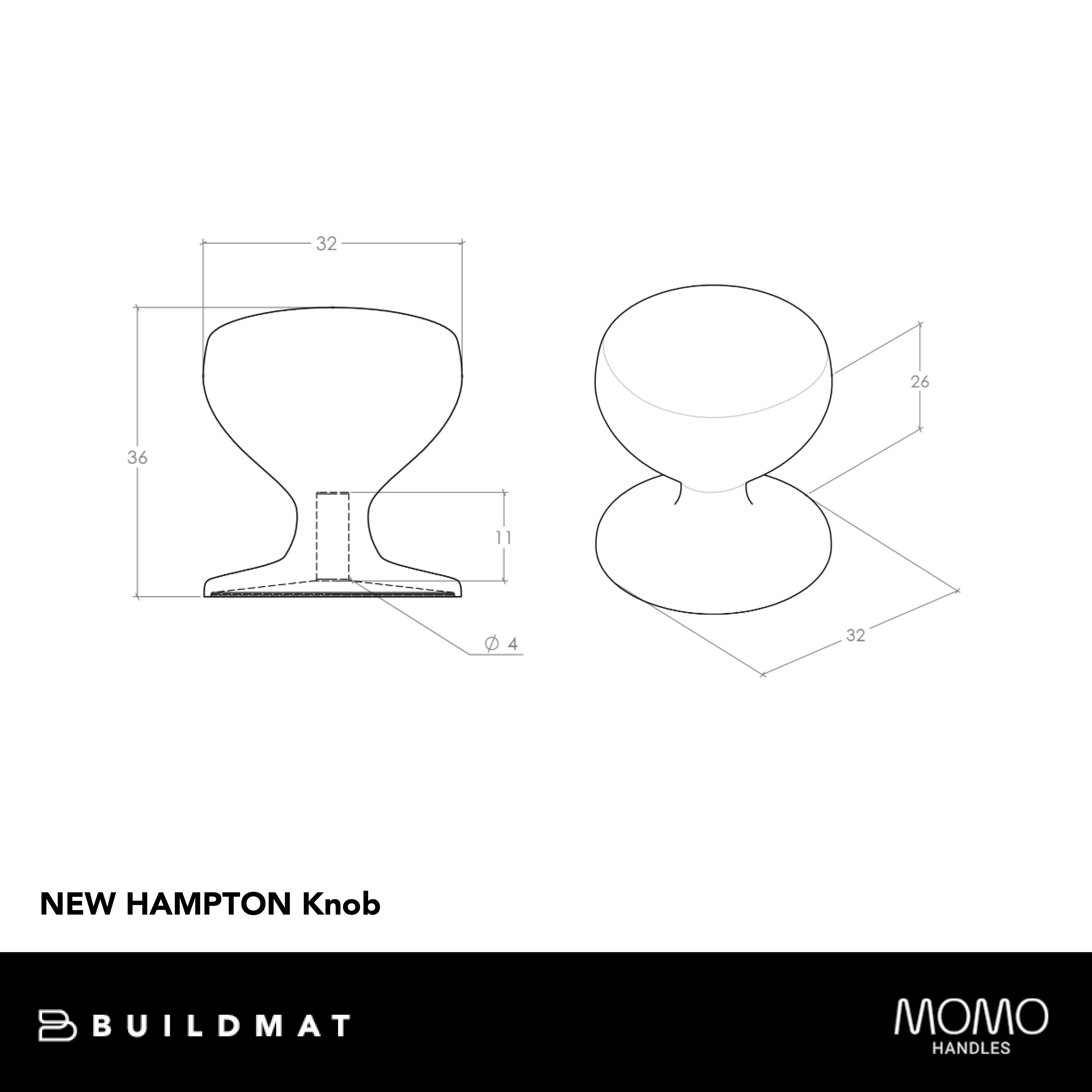 Momo New Hampton Round Knob 32mm Polished Nickel - Image 4