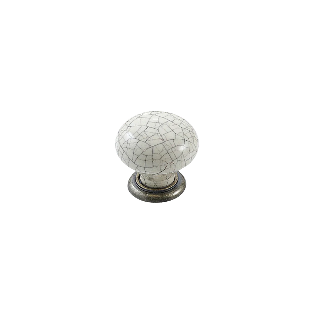 Momo Handles Momo Trianon Round Knob 35mm Cream Crackle & Antique Brass - Image 3