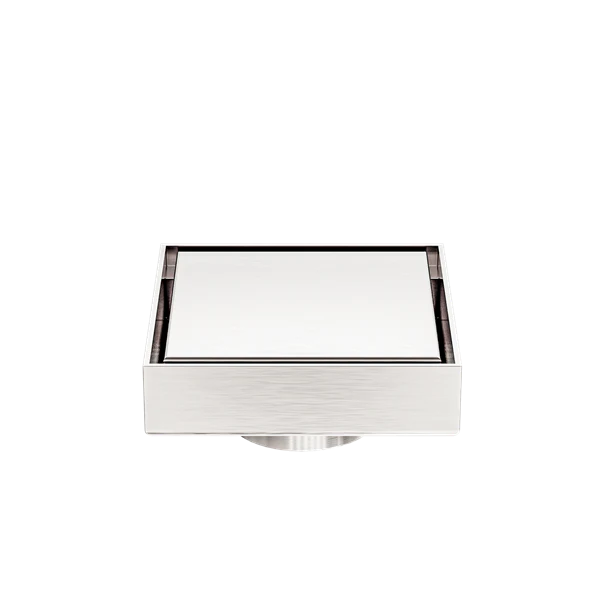 Nero 100mm Square Tile Insert Floor Waste 80mm Outlet Brushed Nickel - Image 3