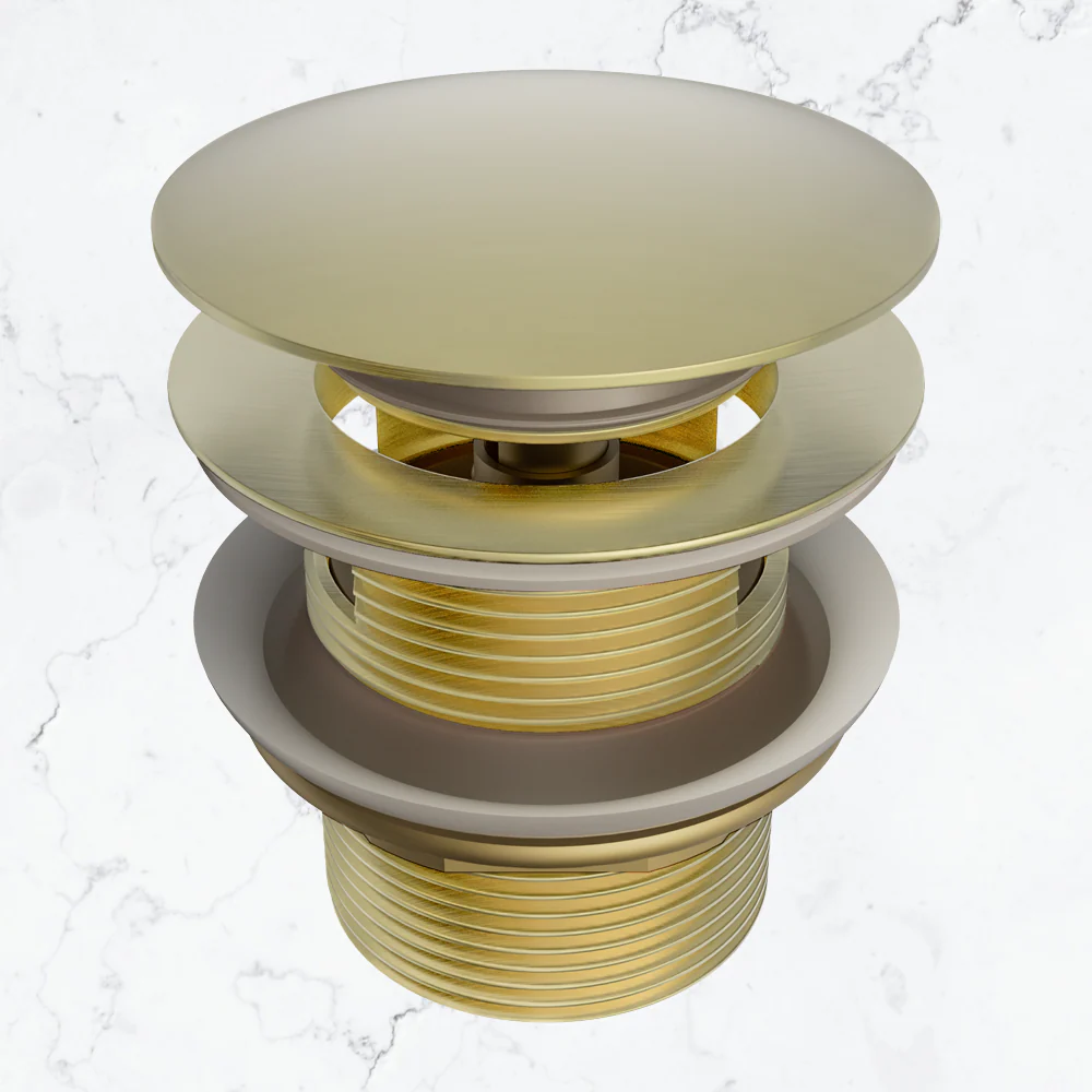 Nero 40mm Pop Up Bath Waste with Overflow Brushed Gold - Image 2