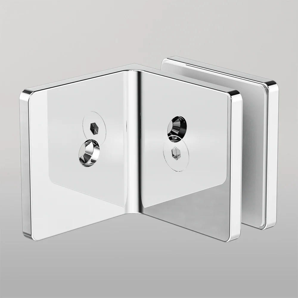 Nero 90 Degree Glass To Wall Bracket 10mm Glass Chrome - Image 2