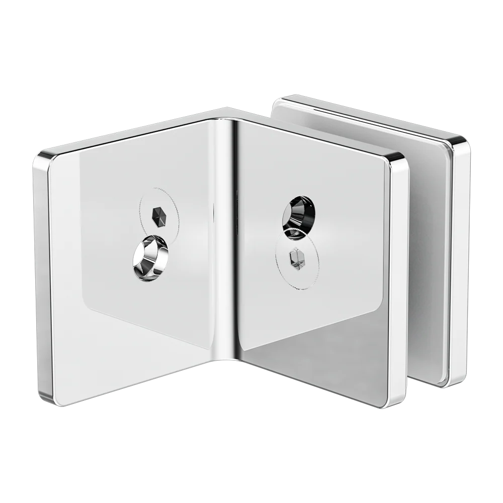 Nero 90 Degree Glass To Wall Bracket 10mm Glass Chrome - Image 3
