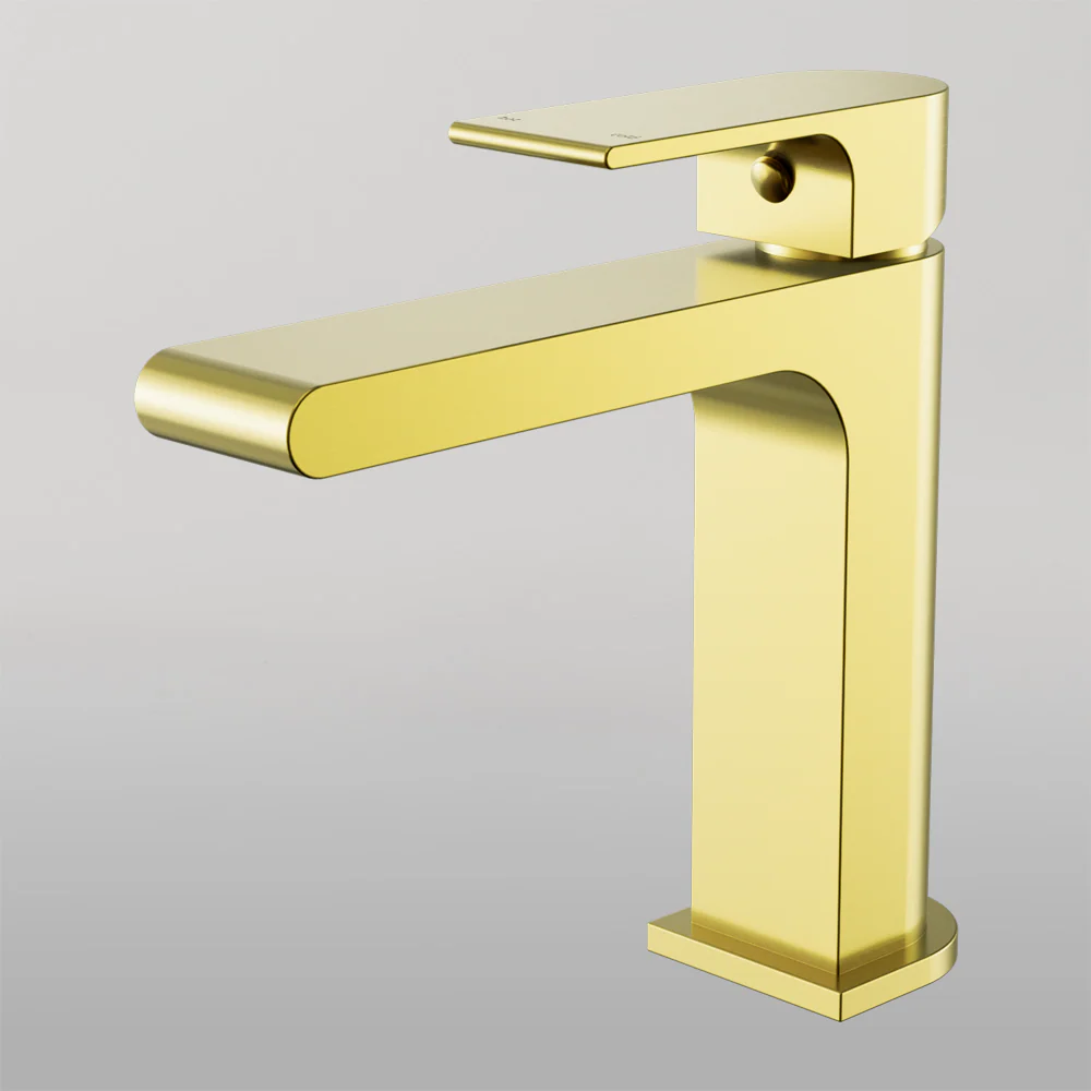 Nero Bianca Basin Mixer Straight Spout Brushed Gold - Image 2