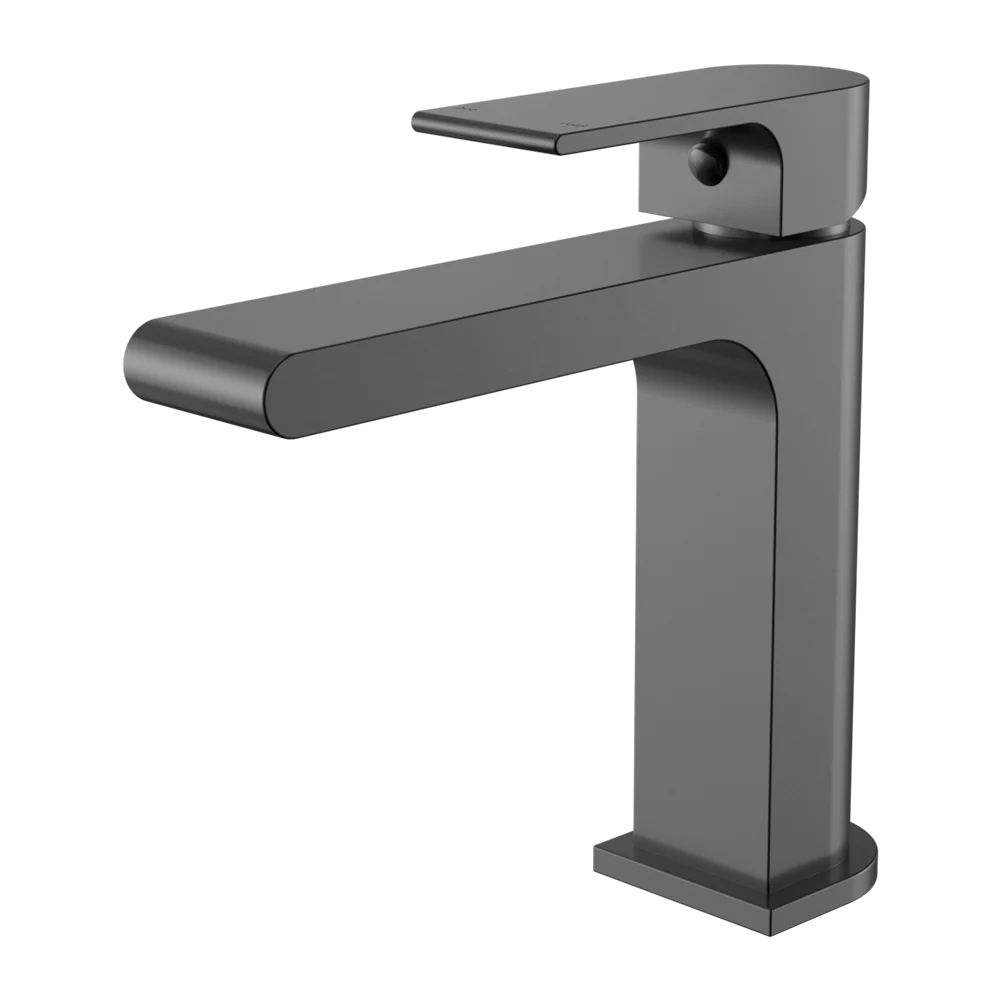 Nero Bianca Basin Mixer Straight Spout Gunmetal