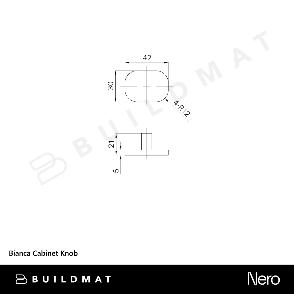 Nero Bianca Cabinet Knob Gunmetal - Image 4