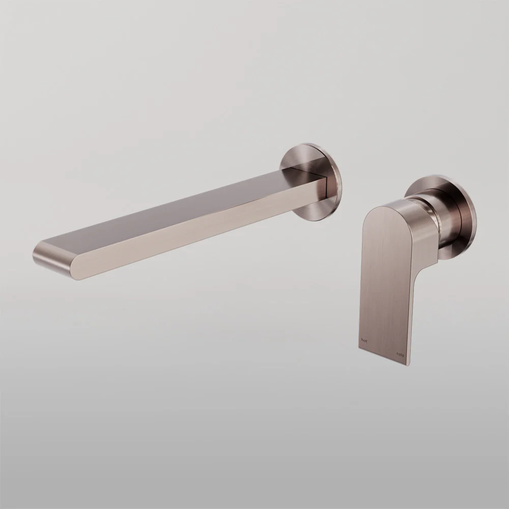 Nero Bianca Wall Basin/Bath Mixer Separate Back Plate 187mm Brushed Bronze - Image 2