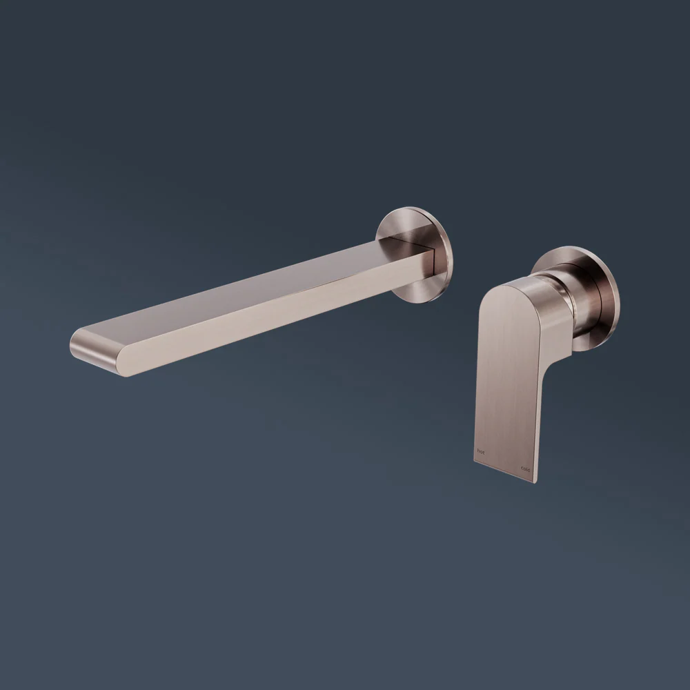 Nero Bianca Wall Basin/Bath Mixer Separate Back Plate 230mm Brushed Bronze - Image 2