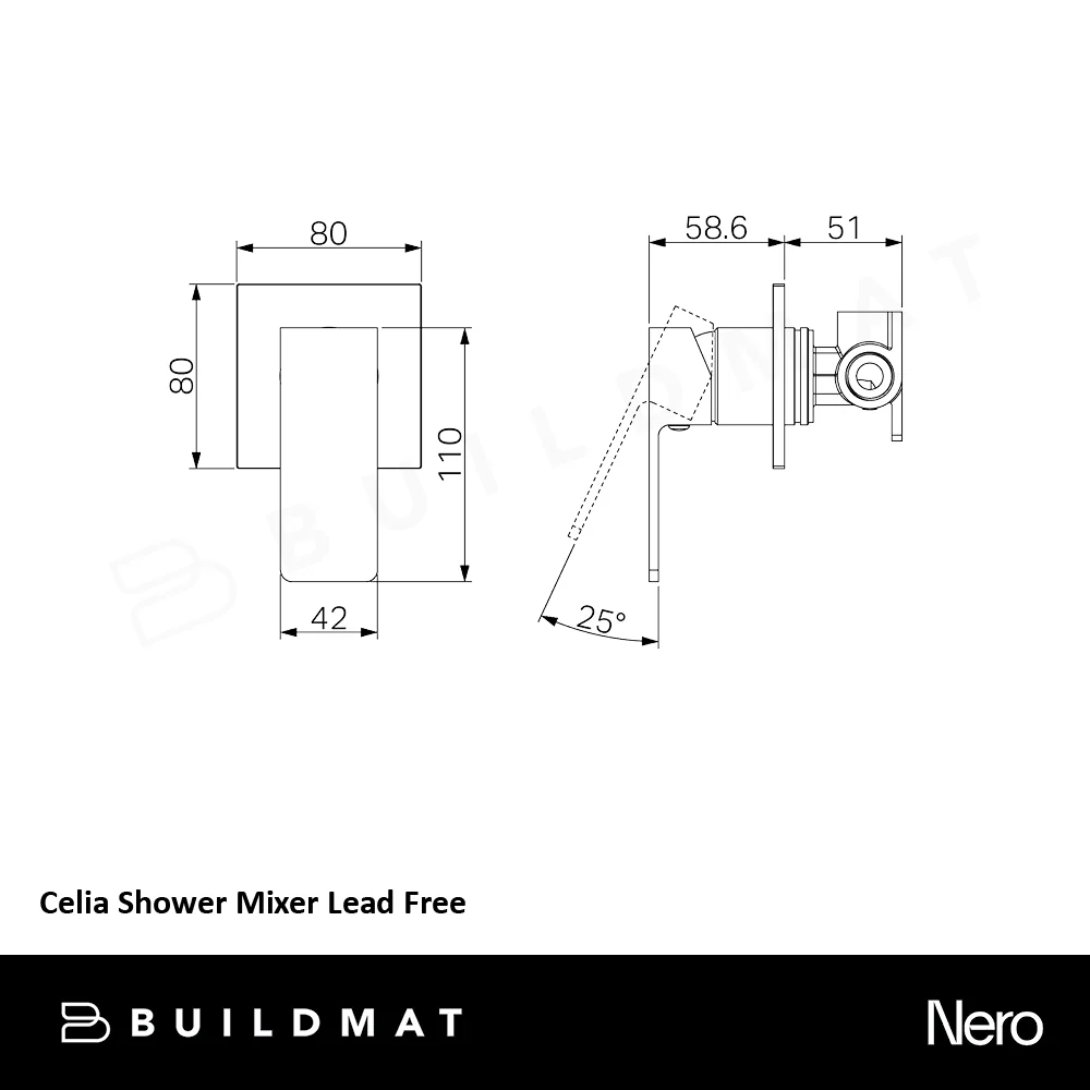 Nero Celia Shower Mixer Chrome Lead Free - Image 4
