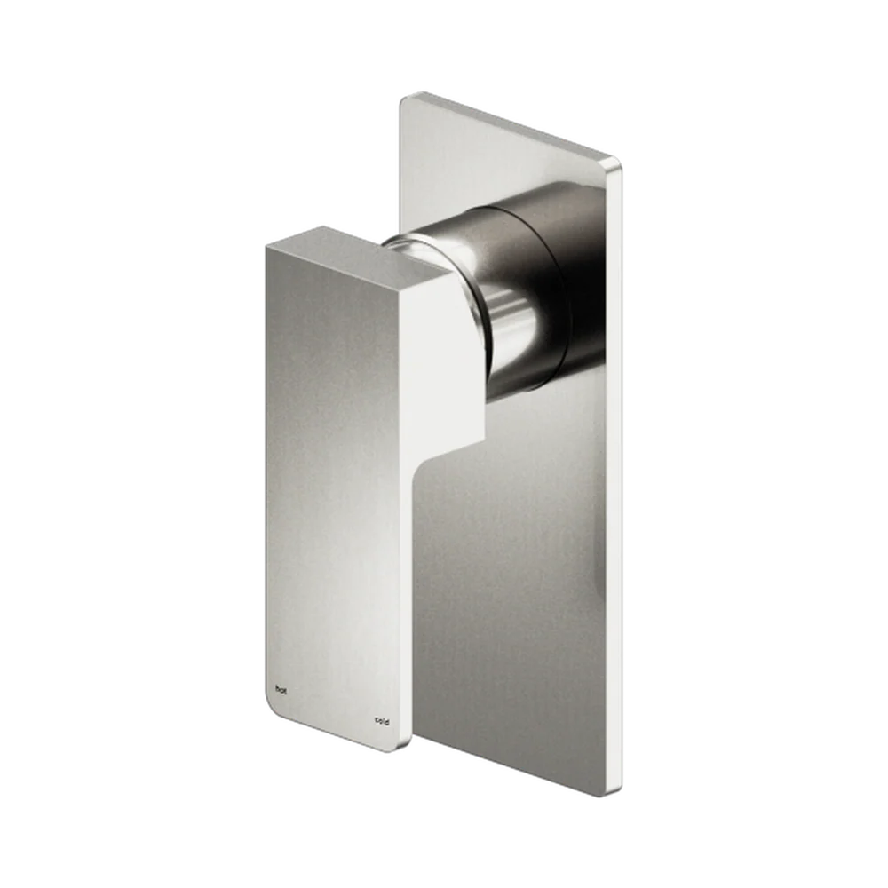 Nero Celia Shower Mixer with Rectangular Backplate Brushed Nickel - Image 3