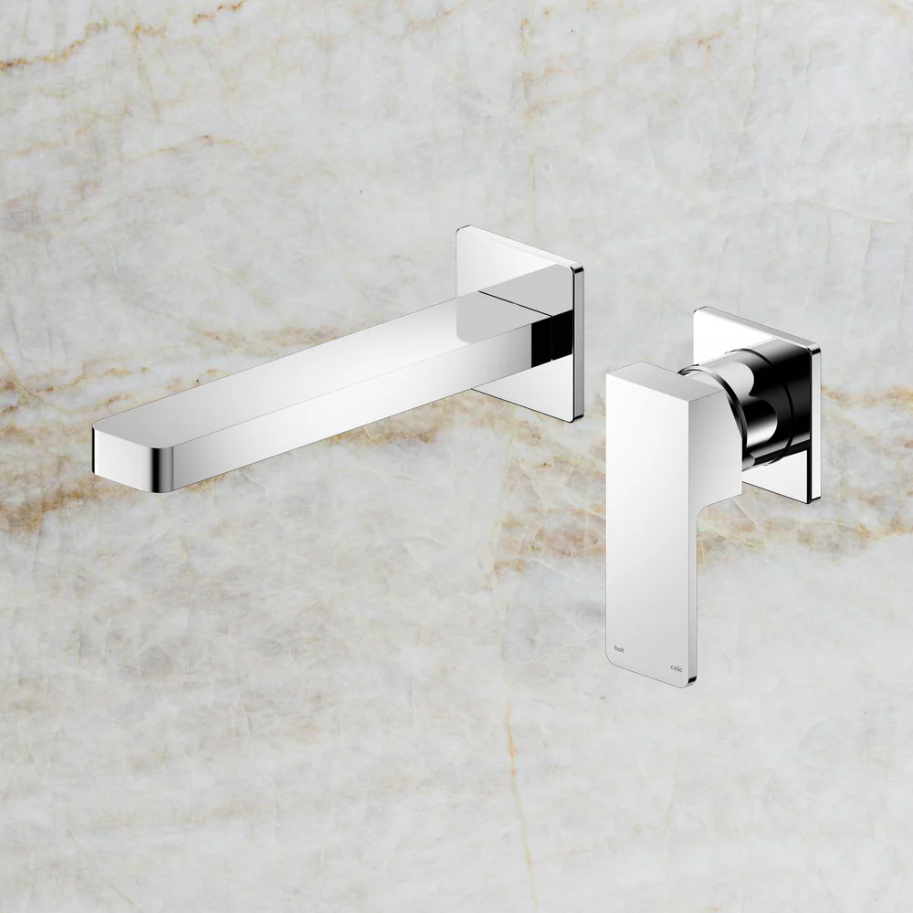 Nero Celia Wall Basin/Bath Mixer with Separate Backplate Chrome - Image 2