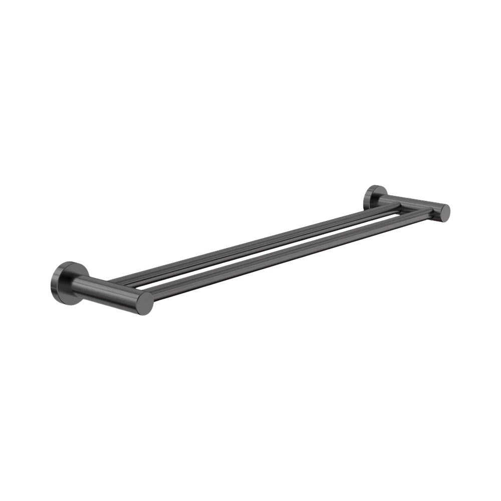 Nero Dolce II Double Towel Rail 600mm Gunmetal