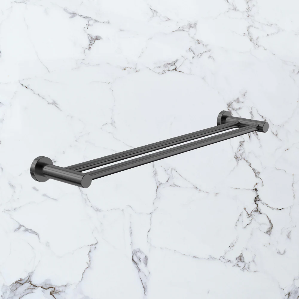 Nero Dolce II Double Towel Rail 600mm Gunmetal - Image 3