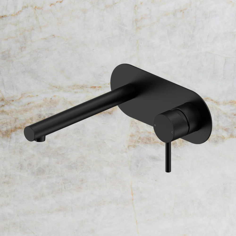 Nero Dolce II Wall Basin/Bath Mixer Matte Black - Image 2
