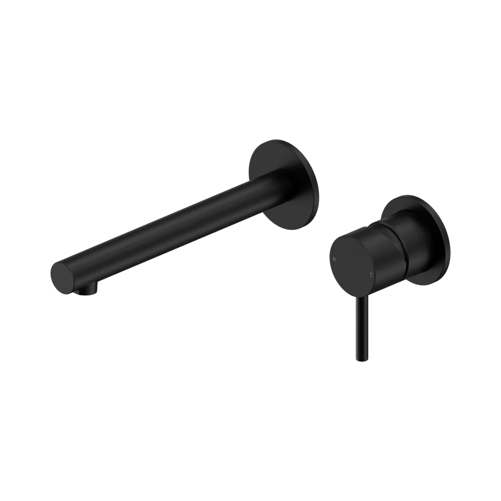Nero Dolce II Wall Basin/Bath Mixer with Separate Backplate Matte Black - Image 3