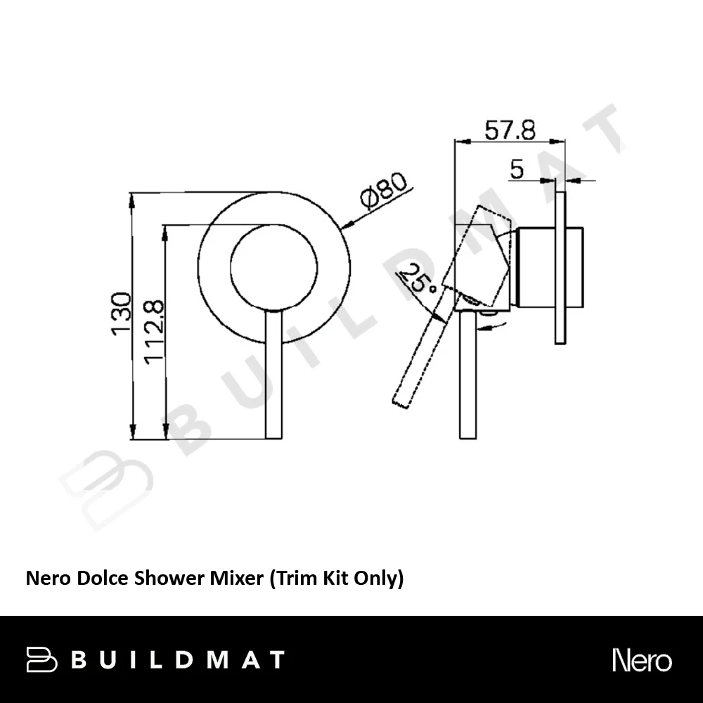 Nero Dolce Shower Mixer (Trim Kit Only) Brushed Gold - Image 4