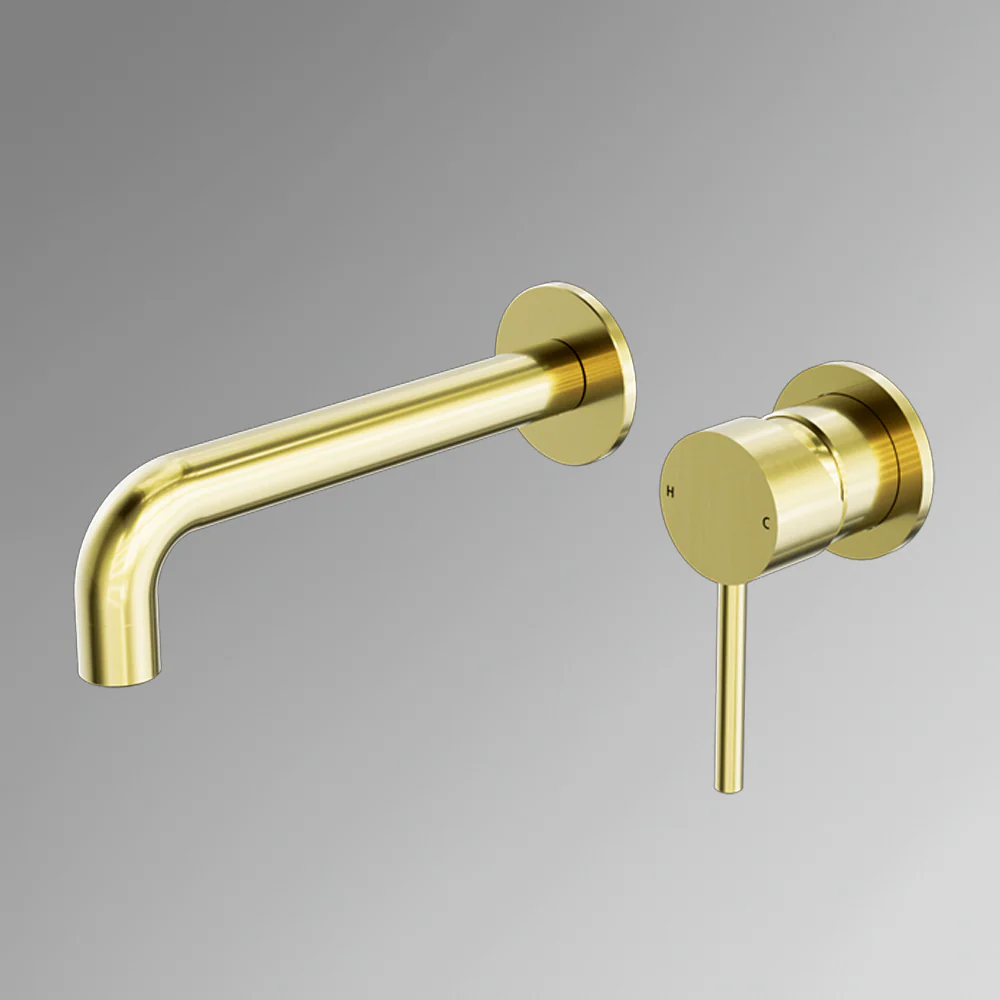 Nero Dolce Wall Basin/Bath Mixer Separate Back Plate Brushed Gold - Image 2