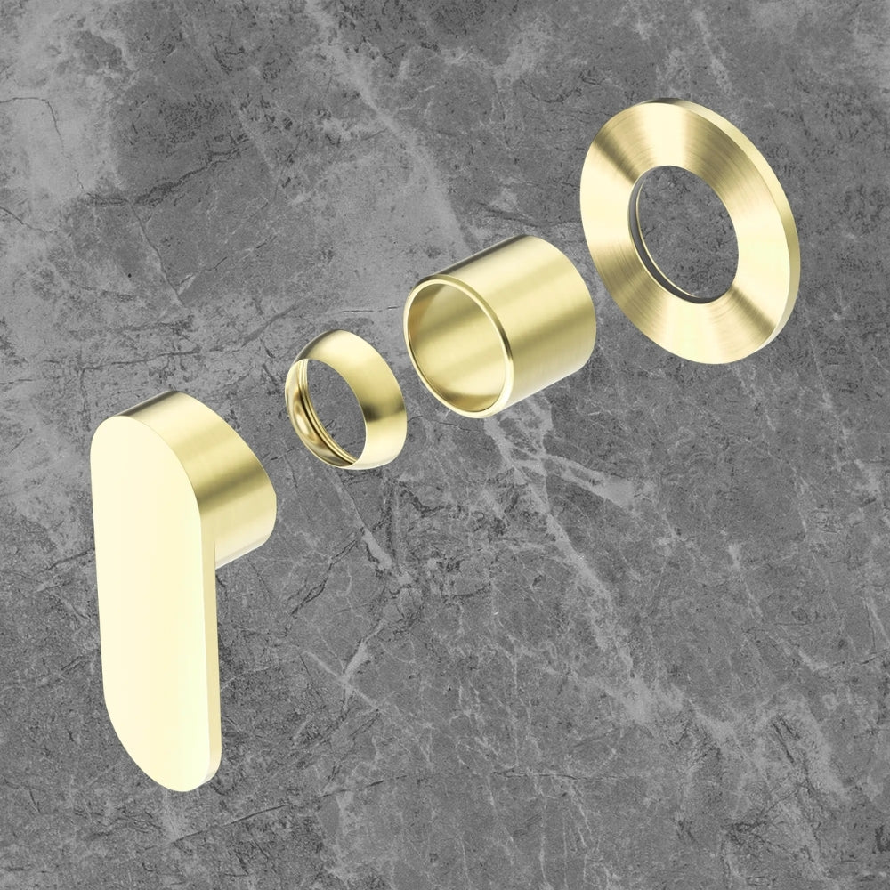 Nero Ecco Shower Mixer 80mm Round Plate (Trim Kit Only) Brushed Gold - Image 2