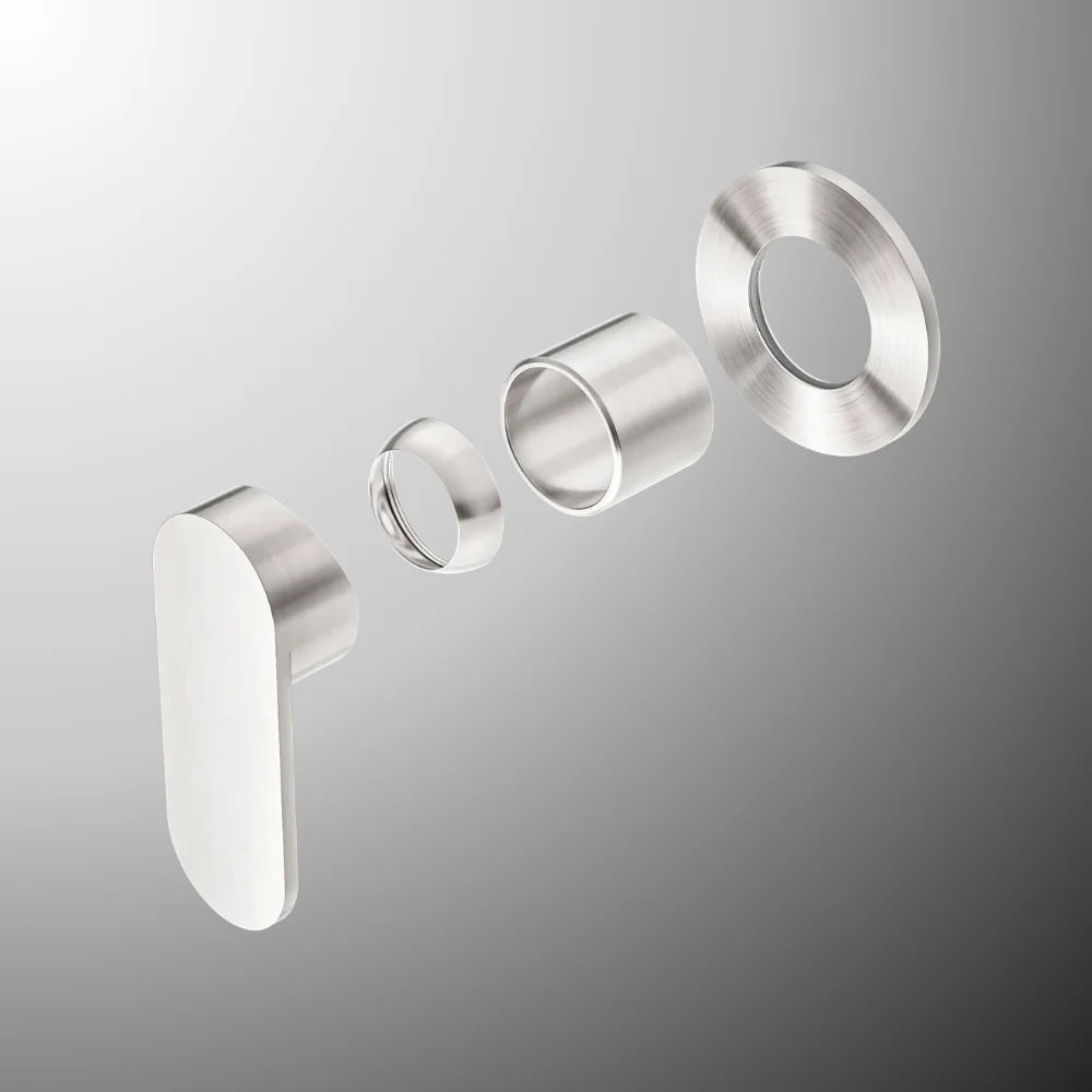 Nero Ecco Shower Mixer 80mm Round Plate (Trim Kit Only) Brushed Nickel - Image 2