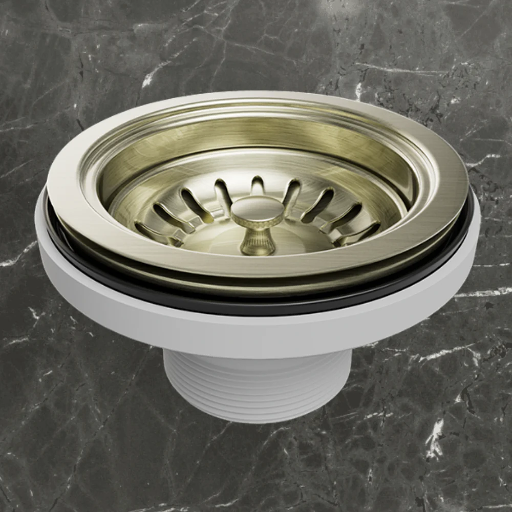 Nero Kitchen Sink Basket Waste Aged Brass - Image 2