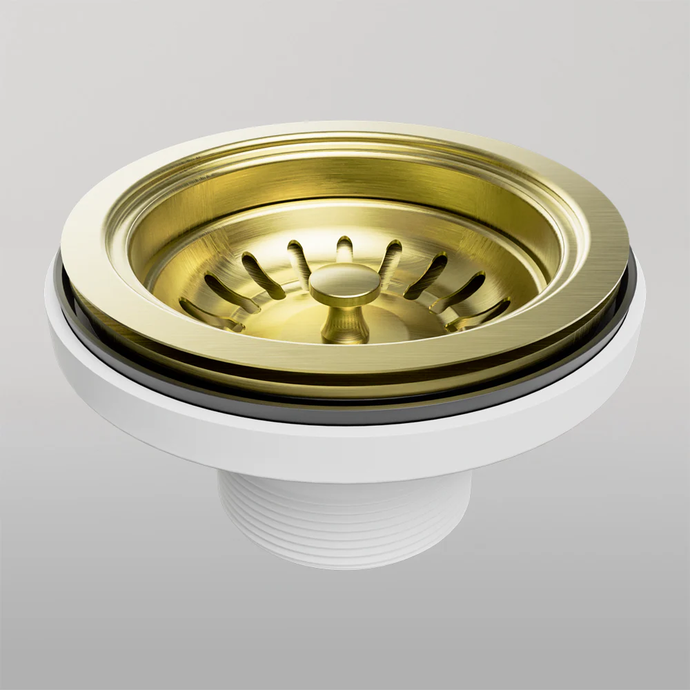 Nero Kitchen Sink Basket Waste Brushed Gold - Image 2