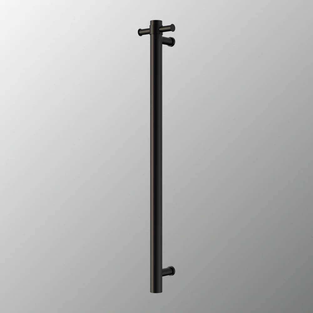 Nero Mecca 240V Single Vertical Heated Towel Rail Matte Black - Image 2