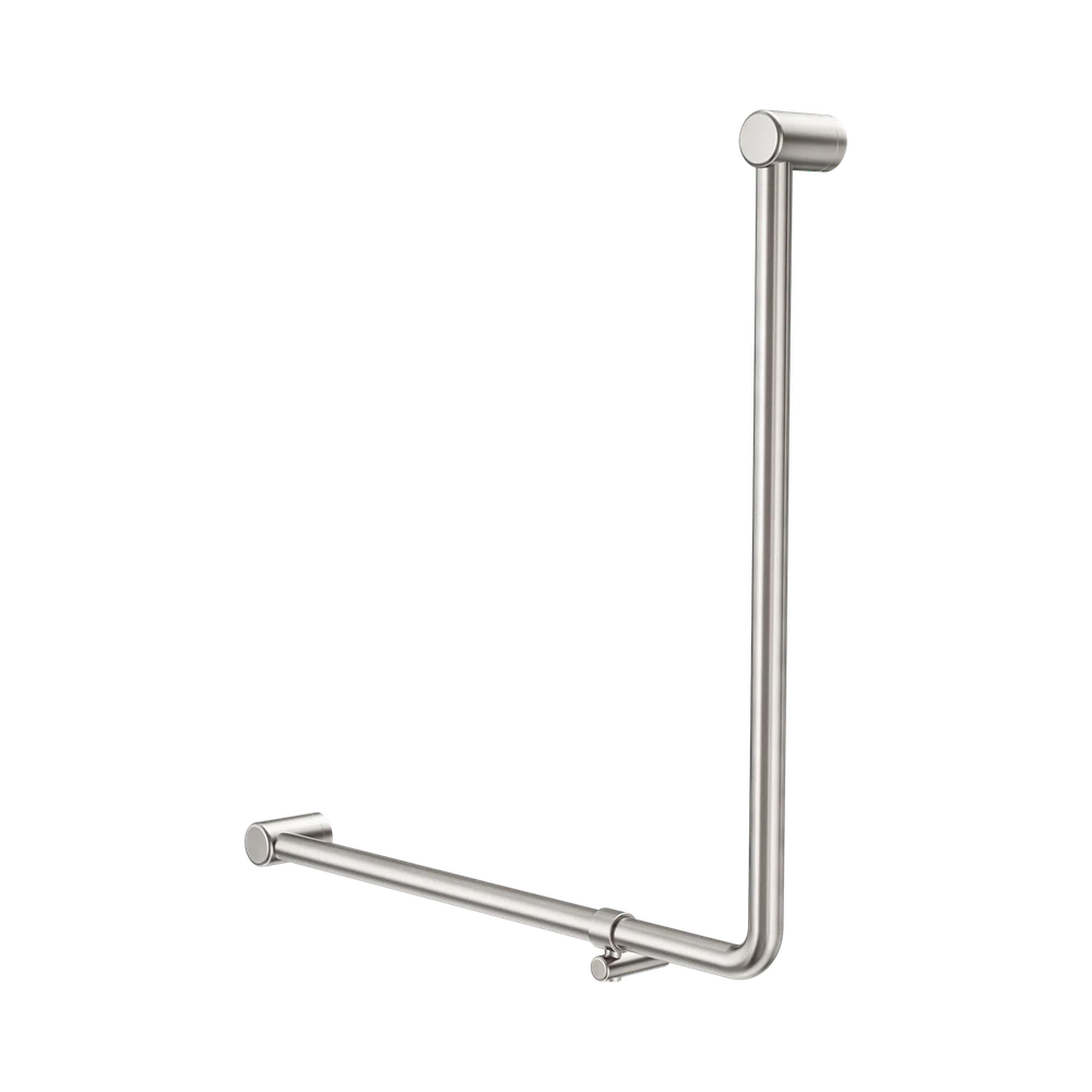Nero Mecca Care 750x750mm 90 degree Bent Tube Grab Rail Brushed Nickel