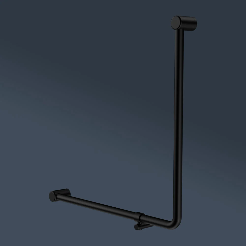 Nero Mecca Care 750x750mm 90 degree Bent Tube Grab Rail Matte Black - Image 2
