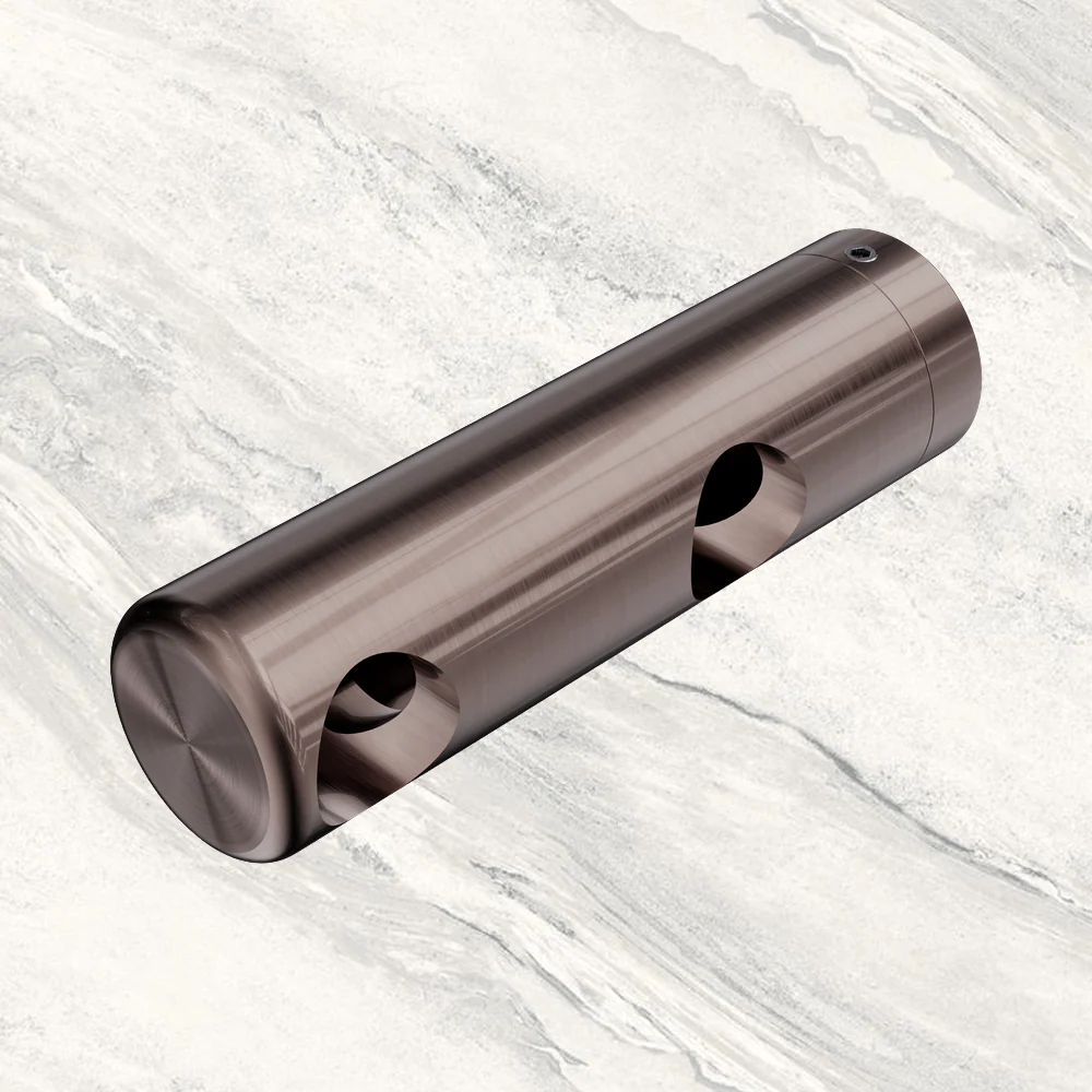 Nero Mecca Care Make Your Own 25mm Grab Rail Double Towel (Left) Bracket Brushed Bronze - Image 2