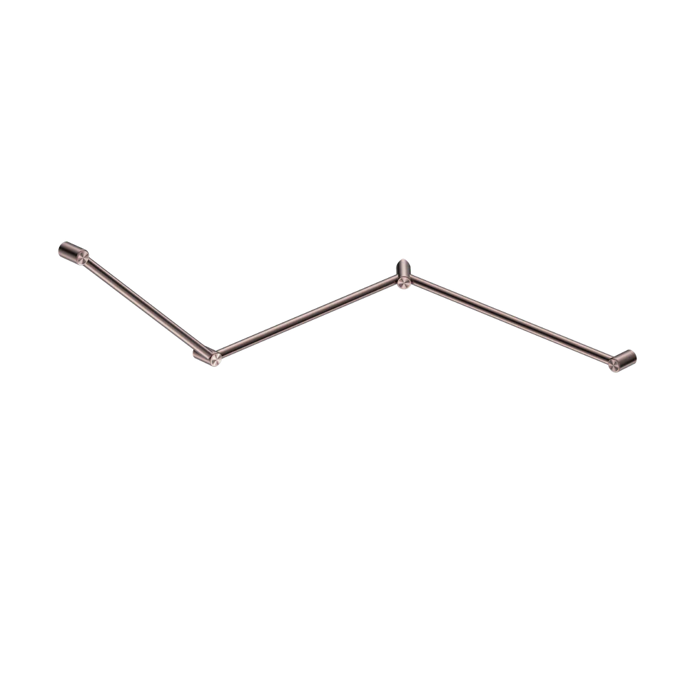 Nero Mecca Care 32mm DDA Toilet Grab Rail Set 45 Degree Continuous 750 x 965 x 1025mm Brushed Bronze