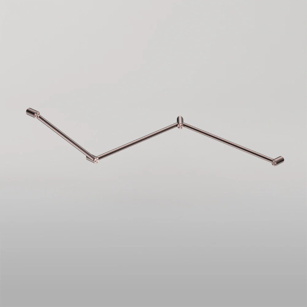 Nero Mecca Care 32mm DDA Toilet Grab Rail Set 45 Degree Continuous 750 x 965 x 1025mm Brushed Bronze - Image 2
