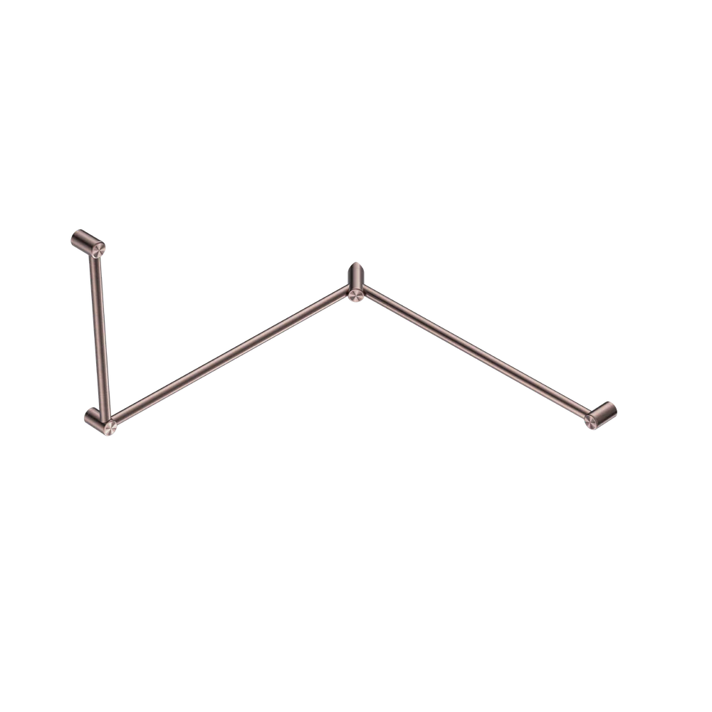 Nero Mecca Care 32mm DDA Toilet Grab Rail Set 90 Degree Continuous 600 x 1065 x 1025mm Brushed Bronze