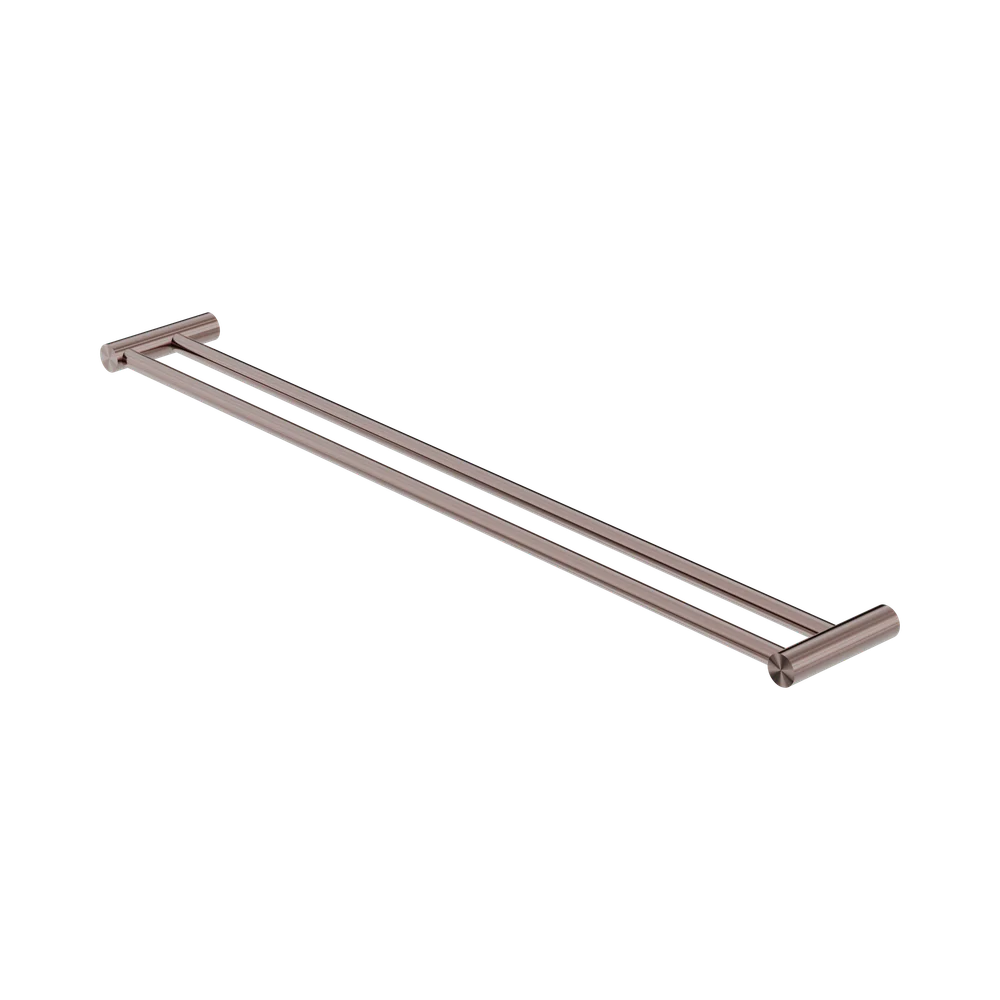 Nero Mecca Double Towel Rail 800mm Brushed Bronze