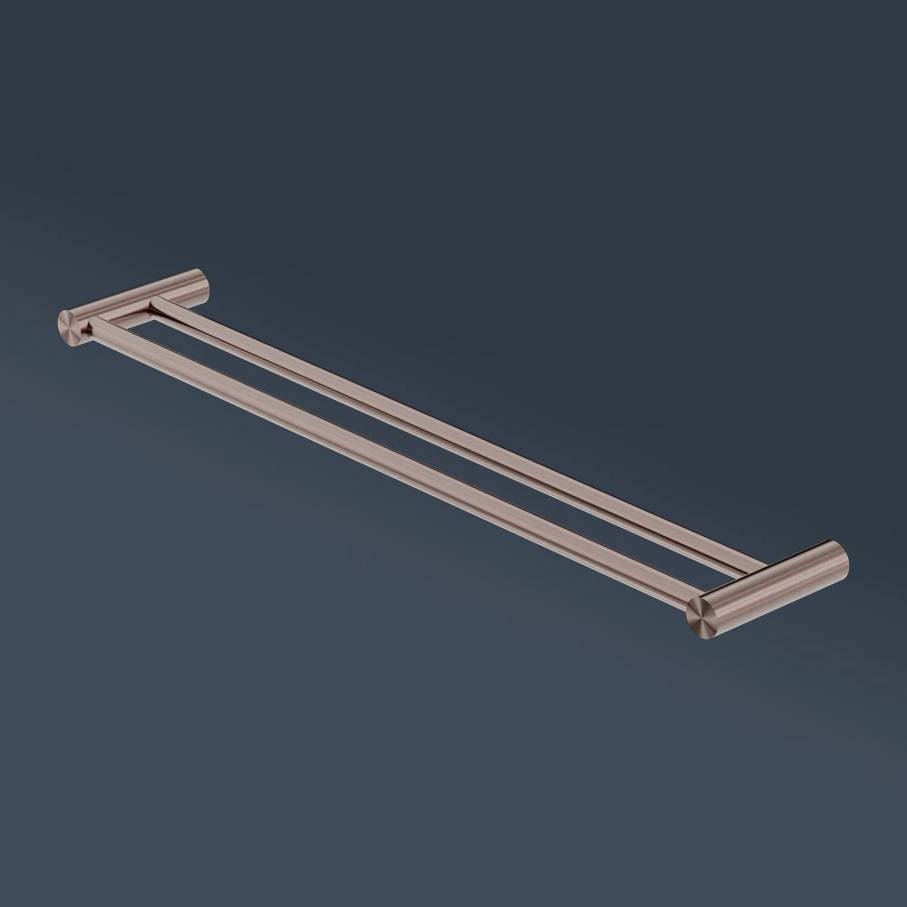 Nero Mecca Double Towel Rail 800mm Brushed Bronze - Image 2