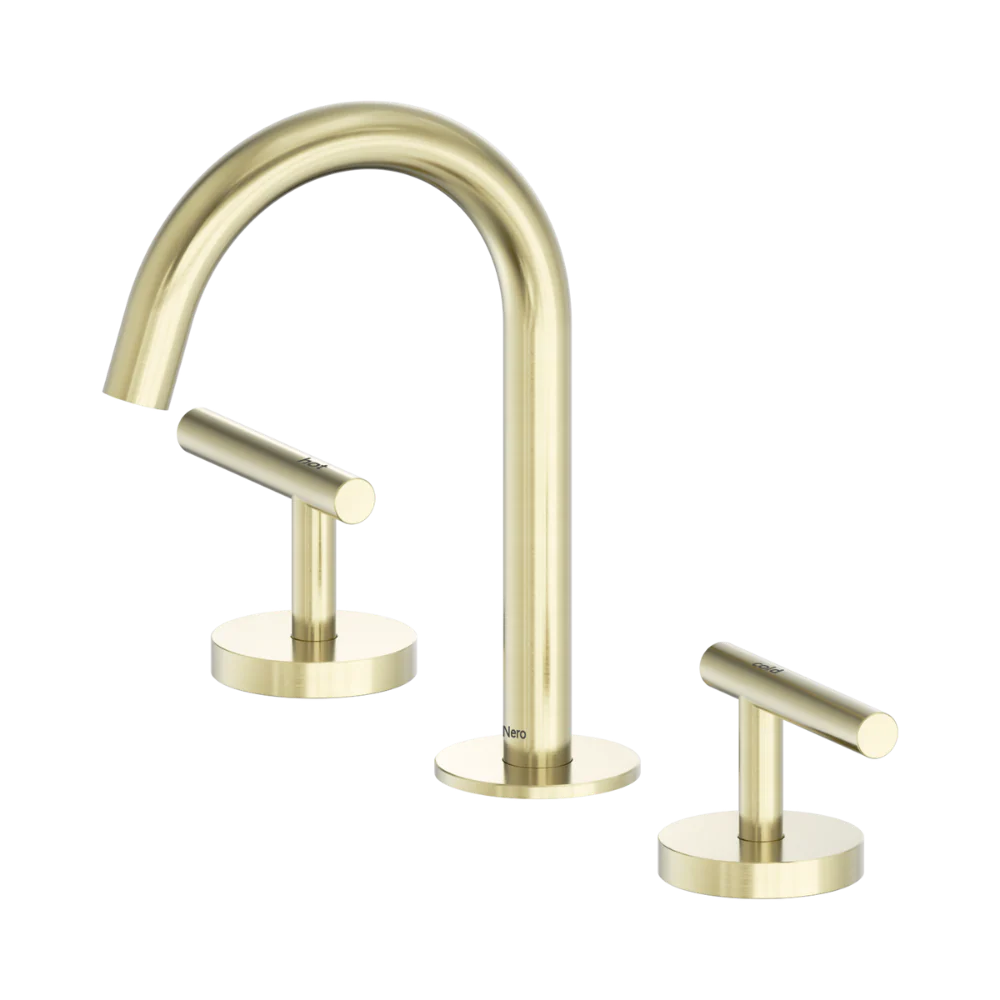 Nero Mecca Lever Basin Set Arc Spout Brushed Gold
