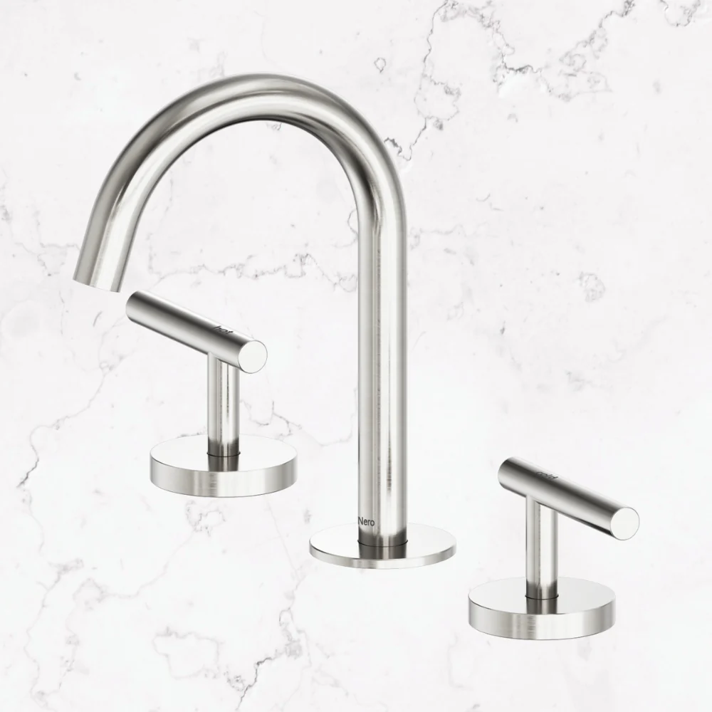 Nero Mecca Lever Basin Set Arc Spout Brushed Nickel - Image 2